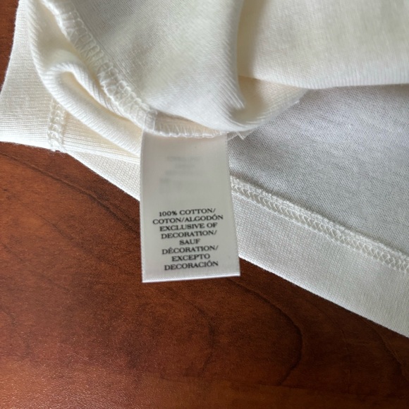 Ann Taylor Petite Small White and Black Cotton Short Sleeve Tee - Picture 9 of 11